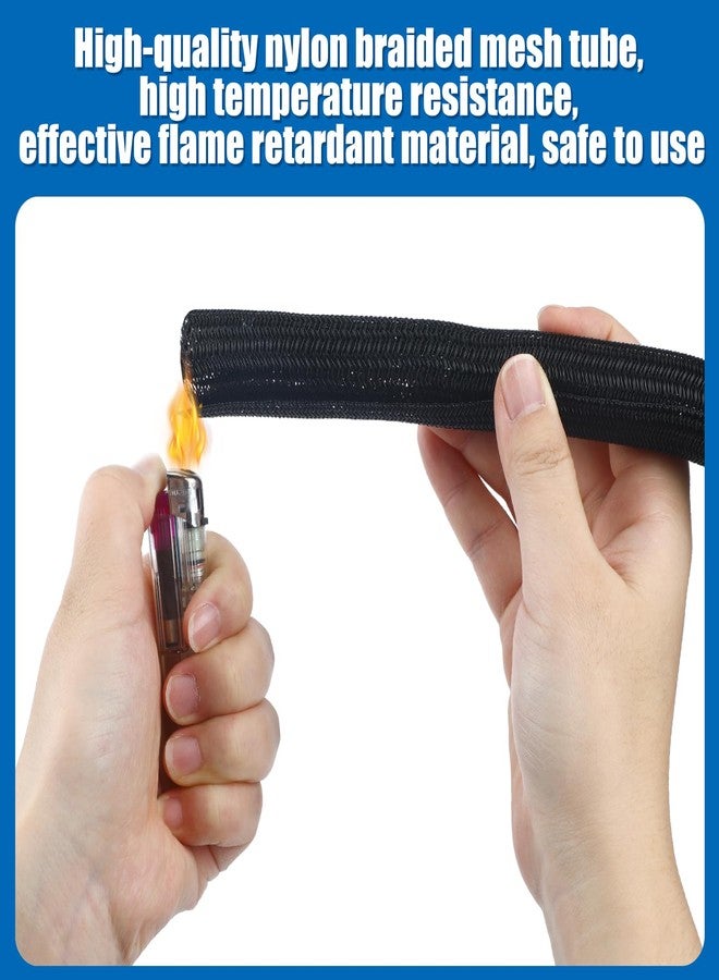Pangda 50ft Split Wire Loom Tubing Flame Retardant Braided Cable Sleeve Split High Temperature Cable Conduit Auto Wire Conduit for Industrial Electrical Tinsel Automotive Marine(50 Ft, 1") - Image 3
